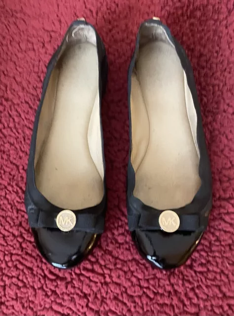 Michael Kors Black Leather Ballet Flats Sz. 8-1/2 M