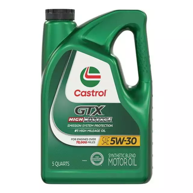 Castrol GTX High Mileage 5W-30 Synthetic Blend Motor Oil, 5 Quarts-free shipping