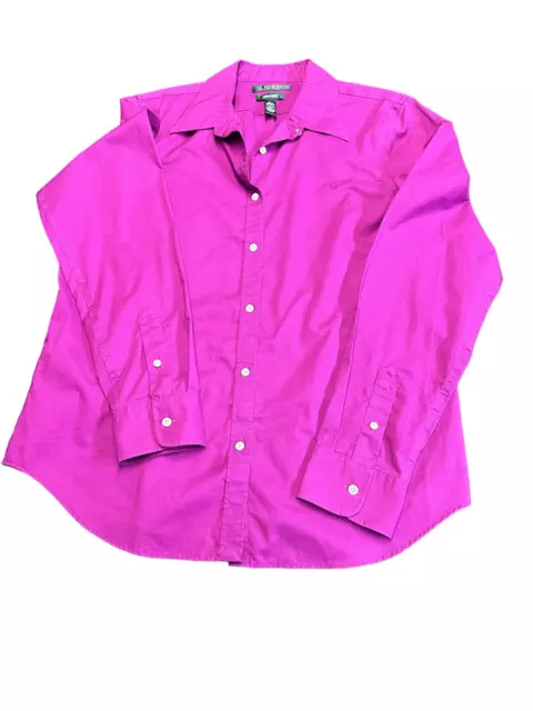 Lauren Ralph Lauren Purple Long Sleeve Cotton Womens Shirt Size L