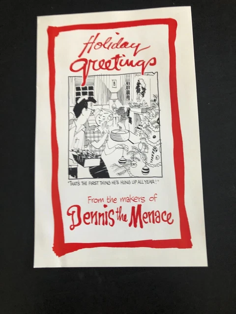 Hank Ketcham DENNIS THE MENACE "Holiday Greetings" Dennis Hangs Decorations!