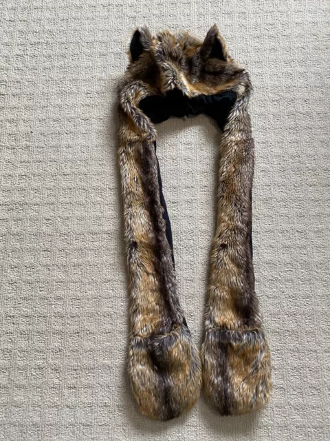 Faux Fox Hat With Hand Warmer