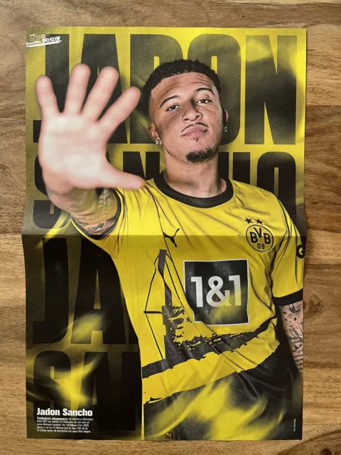 Poster Jadon Sancho BVB Borussia Dortmund Größe 42 cm x 28 cm MANCHESTER UNITED