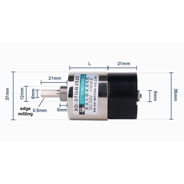 Jameco Reliapro HNGH12-1324Y-R DC Motor, 12V Reversible Gear Head, 156 mA