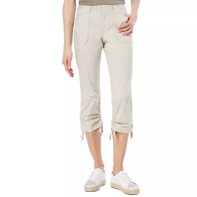 INC NEW Women's Studded Ruched-hem Cargo Pants TEDO