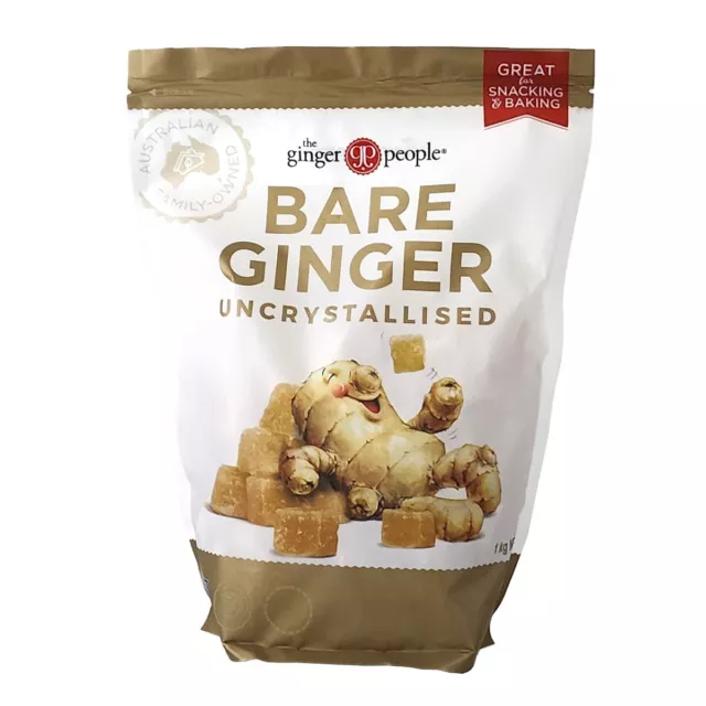 1KG Uncrystallised Bare Ginger Deliciously Gluten Free Non GMO Snacking & Baking