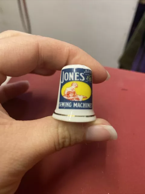 Jones’ Sewing Machines Advert Finsbury Bone China Thimble