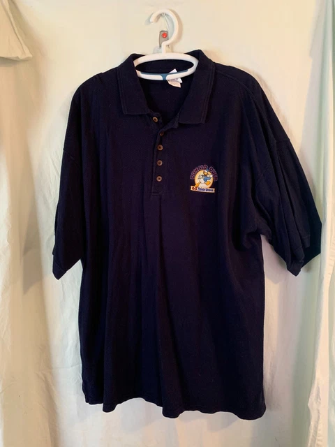 Mens Vintage Walt Disney Donald Duck 65 Feisty Years Dark Blue Polo Size XL