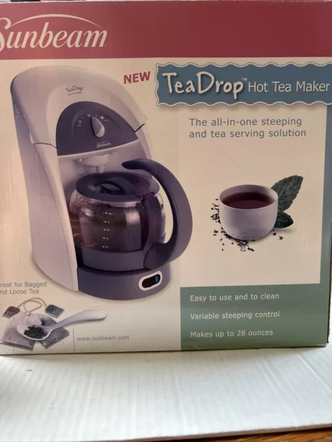 https://www.picclickimg.com/SR0AAOSwvC1k4g8K/New-Sunbeam-Tea-Drop-Hot-Tea-Maker-HTM3.webp