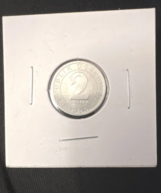 1965 Austria Republik O Sterreich 2 Groschen Aluminum Coin