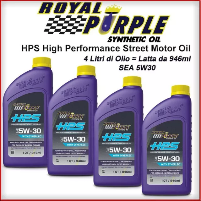 OLIO MOTORE 5W30 5 Litri Royal Purple HPS Lubrificante Sintetico