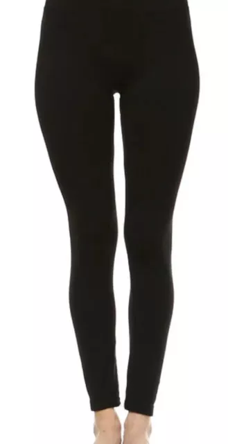 NEW Women's Maze Collection Fleece Lined Leggings Black Tummy Control Women  L/XL