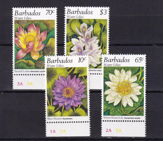 SA07b Barbados 1995 Water Lilies mint stamps