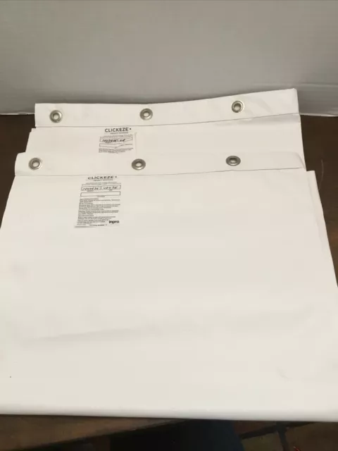 Hospital Cubicle Curtains White 48” x 75” (2) Inpro Clickeze Privacy Sys Plastic