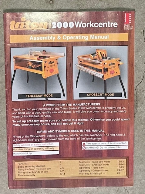 TRITON WORKCENTRE PROJECT Book - ORIGINAL and VERY RARE! $60.00