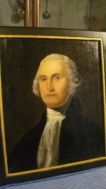 Antique Oil Painting George Washington c.1875 after Gilbert Stuart