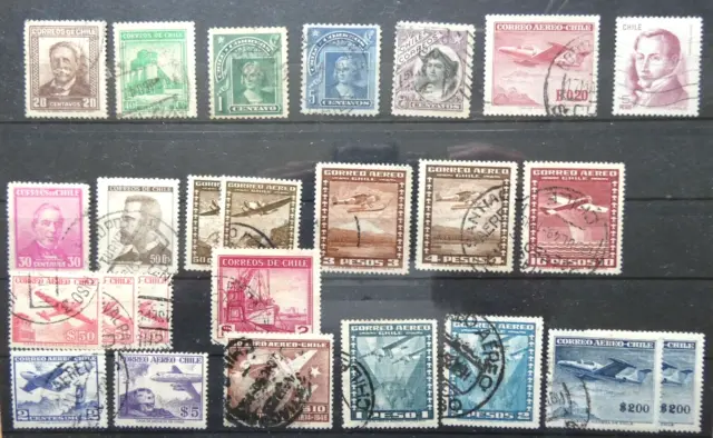 Chile Lot 20 verschiedene Briefmarken
