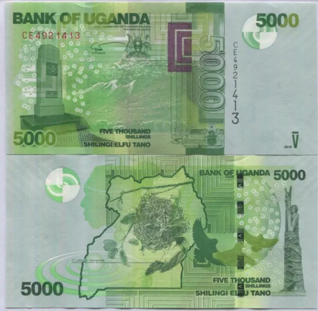 Uganda 5000 Shillings 2019 P 51 UNC