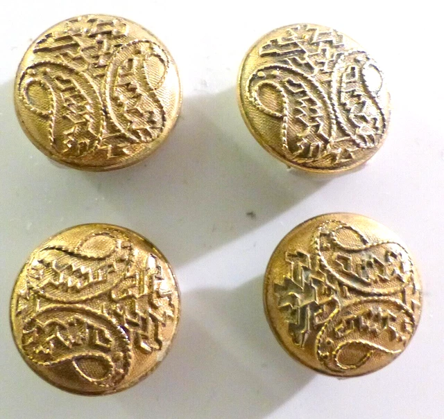 Lot De 10 Boutons Anciens En Métal Doré - 22 Mm - Occasion Neuf, Fait Main France