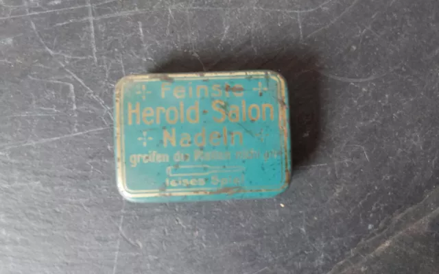 Grammophon Nadeldose ; Herold Salon Nadeln;  Needletin,