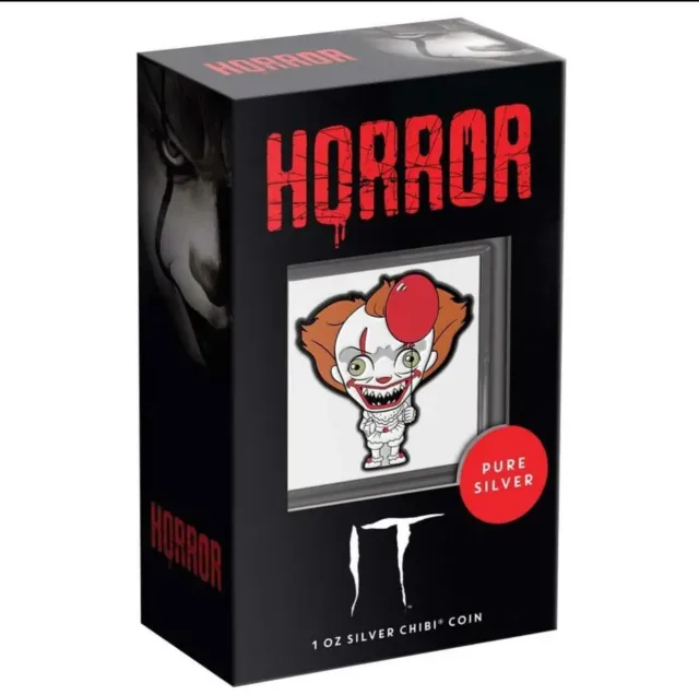 2022 Niue $2 Horror Series Pennywise Chibi 1 Oz .999 Silver Proof Coin