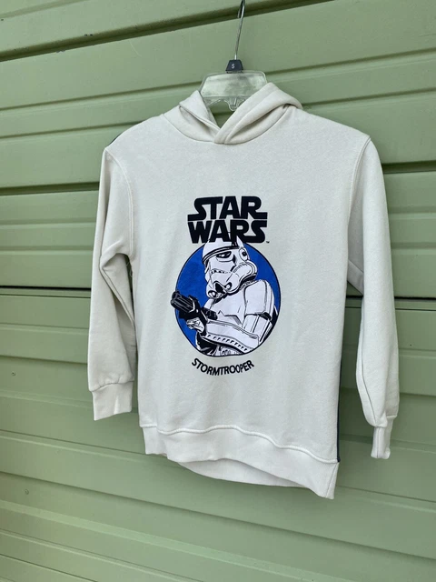 NUOVA FELPA CON CAPPUCCIO ZARA ECRU KIDS BOYS STAR WARS™ LUCIDA taglia 11-12Y #7096 2