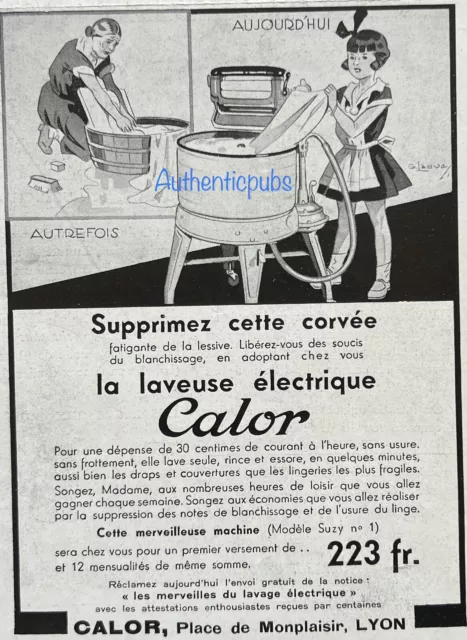 PUBLICITE CALOR ASPIROR ASPIRATEUR BALAI ELECTRIQUE A SUCCION DE 1924 AD  PUB