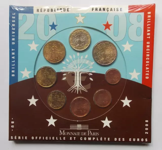 Coffret B.u. France 2008 (De 1 Centime A 2 Euros) Sous Blister Scellé