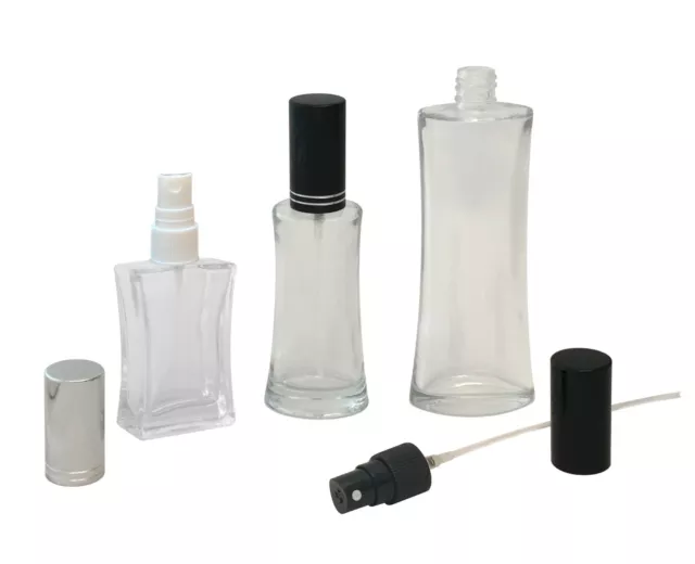 Parfum Flakon LEER GLAS Flasche +Pumpe NEU> 3 8 20 30 50 100ml Parfüm-Zerstäuber