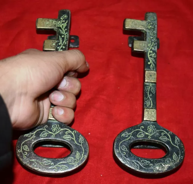 Brass Vintage Style Key Shape Door Handle Window & Restaurant Door Handle Gk619