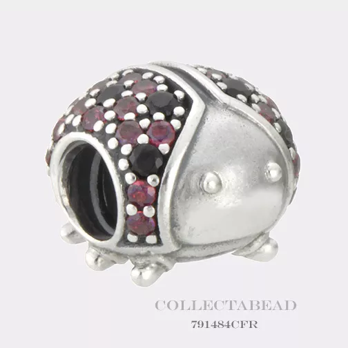 Authentic Pandora Sterling Silver Sparkling Ladybug CZ Bead 791484CFR