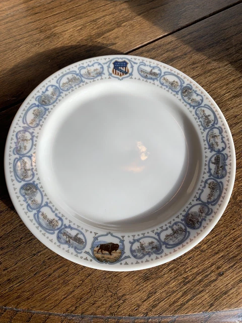 Union Pacific Railroad China Overland Historical Bread Plate Syracuse Old Ivory