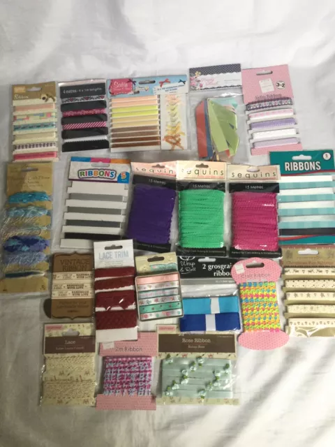 Joblot Various Card Making Ribbon Sequins Crafting Supplies Cards Crafts