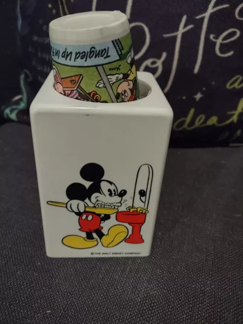 Vintage Disney Mickey Friends Mouse Dixie Pop-Up Bathroom Cup Dispenser