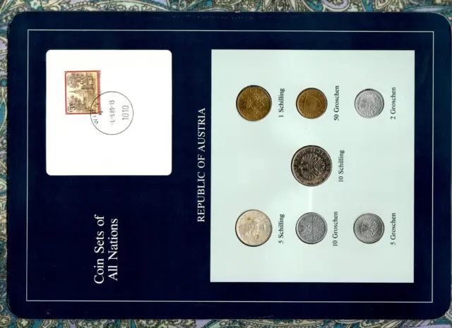 Coin Sets of All Nations Austria 1967-1994 UNC 5 Schilling 1967 Silver 1.9.89