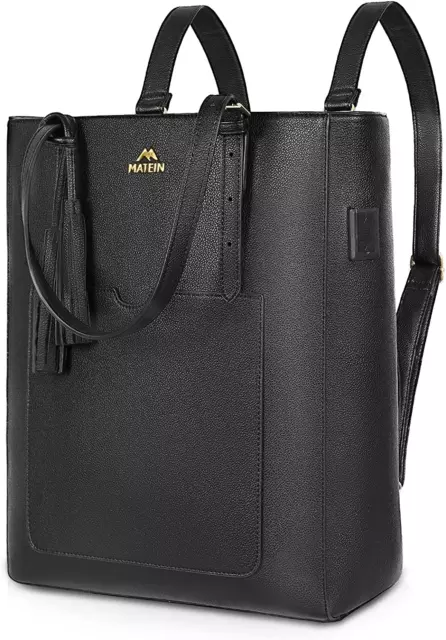 Sac à dos sac à main pour femmes, 15,6 pouces convertible cuir végétalien doux ordinateur portable