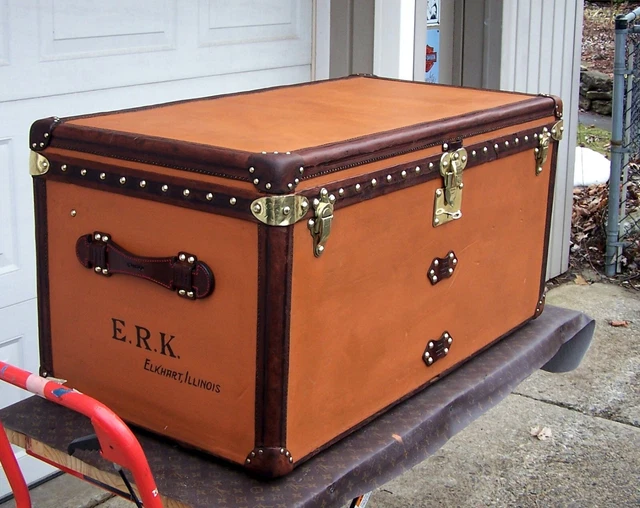ANTIQUE LOUIS VUITTON Steamer Trunk Chest LV £5,895.76 PicClick UK