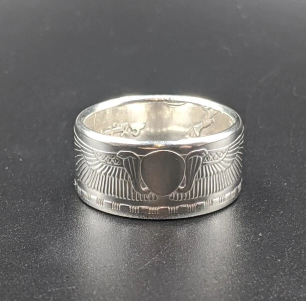 Anello realizzato con Moneta da 50 Piastre Egiziane d'argento