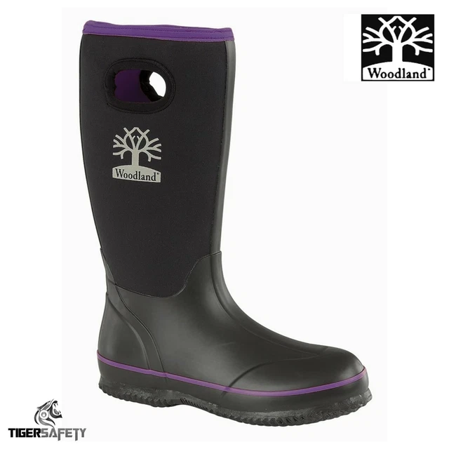 Cotswold Compass Neoprene Wellington Boots - Black Rubber Wellies (UK Size 8) - View #6