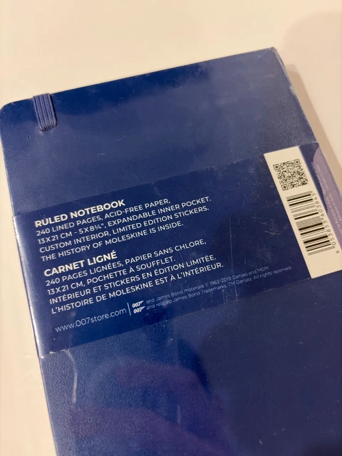 MOLESKINE RULED NOTEBOOK James Bond 007 Limited Edition $30.00 ...