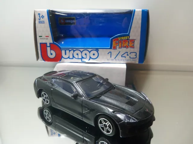 Corvette Stingray années 2000 Bburago design italien '14 - Mf. Blk. - Comme neuf avec boîte 1/43