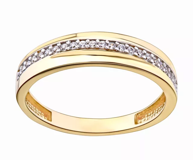 9ct Yellow Gold 0.20ct Eternity Wedding Ring size N - Simulated Diamond