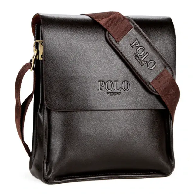 New Men's Messenger Bag Leather Polo S Crossbody Handbags Shoulder Travel Bags