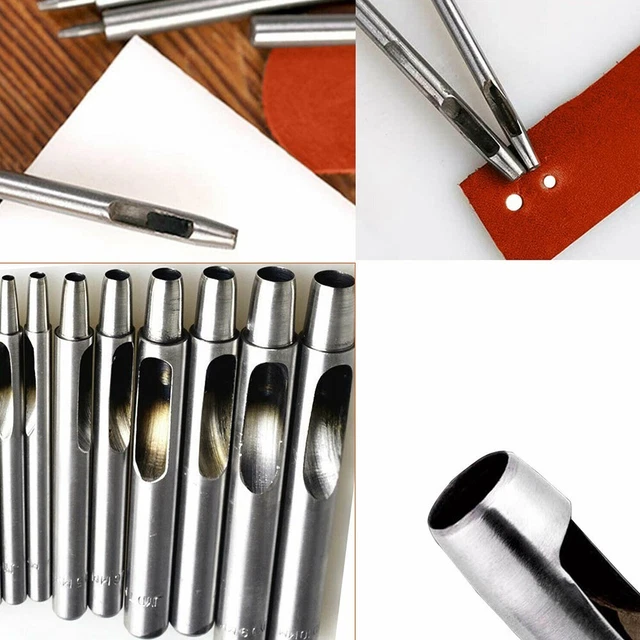Kit De 3 Outils En Cuir Pour Couture - Poinçons à Tête Crochet Et Double Gourde, Neuf