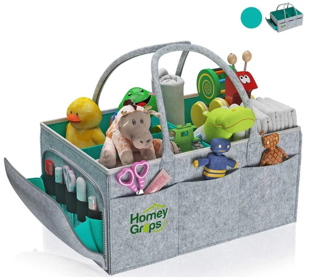 Baby Diaper Caddy Organizer Portable Nursery Storage Basket (Turquoise)    C