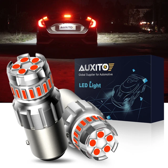 2x AUXITO 1157 2057 LED Brake Tail Light Parking Safety Warning Bulbs 2400LM 15W