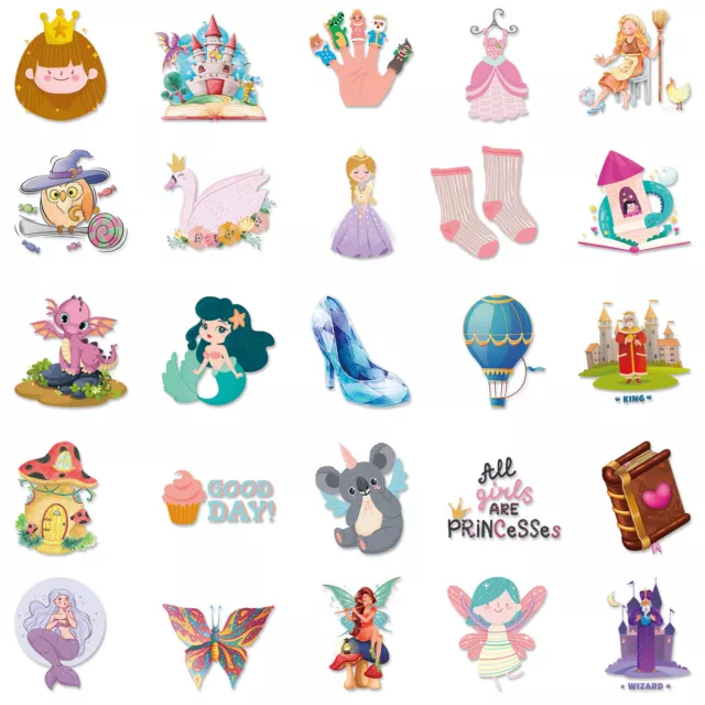 ⭐ 50 Piezas Princess Chica Prinzessin Brillante Stickerbomb Pegatina 3