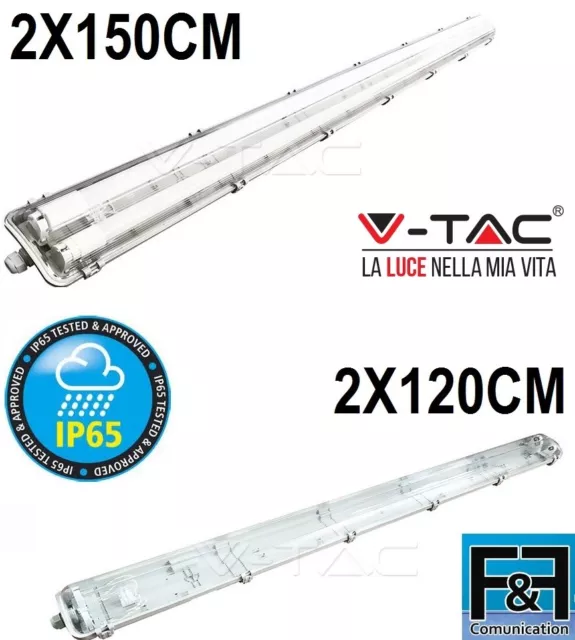 TUBO LED 60 90 120 150 cm Neon T8 T5 G13 Barra Plafoniera Stagna Soffitto V-Tac