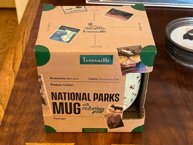 National Parks Map Mug By Trouvaille Made In Poland, 16.9 Ounces, SEALED!!