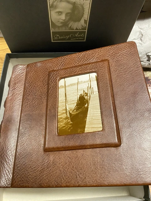 Daisy Arts Large 300DP Leather Photo Album Made in Italy New / Rare W Dust Bag