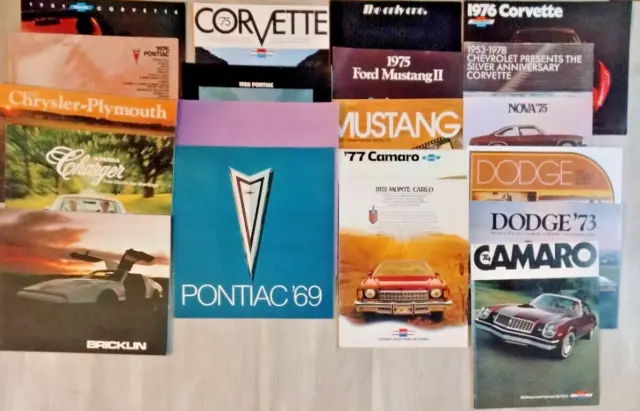 Nice Size Lot Of Muscle  Original Dealer Brochures From The 60'S - 80'S